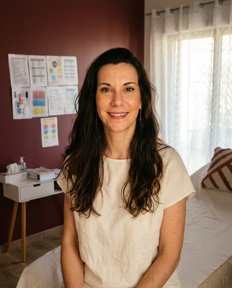 Amandine Avril, sophrologue certifiée, dans son cabinet